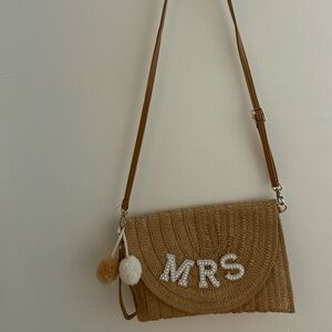 Mrs. Raffia Crossbody Bag in Light Brown